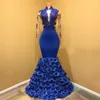 Królewskie Błękitne Kwiaty Mermaid Sukienki na bal