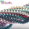 OlingArt 6MM 100PCS perles d'imitation de verre perles bracelet à bricoler soi-même boucles d'oreilles perle collier ras du cou fabrication de bijoux multicolore multicolore