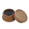 Natural Wood Grinder 3 Layer Natural Wooden Cigarette Tobacco Herb Grinder High Quality Smoke Crusher Hand Muller