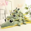 Kawaii Soft Cartoon Crocodile Plush Giant Green Green Aligator Big Eyes Toys For Children Prezent 190 cm 75 cali Dy504845223078