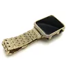 Custodia con castone in metallo con diamante in cristallo di strass con cinturino in cristallo con strass di lusso per Apple Watch Series 4 44mm 40mm7213064