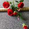 Artificiale Rose (5 teste / piece) Simulazione rose rosa / crema / giallo / arancio / rosso della Rosa dei fiori a casa di cerimonia nuziale del partito Decorazione della tavola