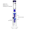 Shisha Glass Bong "verwöhnte blaue Speranza" Doppelbaum Perc Dome Percolator Zwei Style Water Bongs Big Dab Rigs 19 "