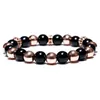 Bracelet de perles en pierre d'obsidienne noire, nouvelle mode, chaîne de brins de charme Shambala de luxe pour hommes, accessoires de bijoux faits à la main