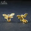 Серьги-гвоздики LAMOON Bee 5x7 мм, 1 карат, 100 пробы, натуральный цитрин, серебро 925 пробы, серьги-гвоздики S925 LMEI041 Y18929059903319