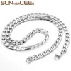 Fashion Jewelry Stainless Steel Necklace 7mm Smooth Curb Cuban Link Chain For Mens Womens Gift SC27 N7452629