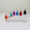 PET-transparante flessen voor sappen 5 ml 10 ml 15 ml 20 ml 30 ml 50 ml plastic fles met kindveilige doppen Lange dunne druppelaar Tips cap