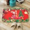 Rektangel Vattenabsorption Mattan God Julgran Santa Claus Mönster Mattor Bekväm Flannel Bath Mats Fashion 7 5ky BB