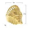 Mens Hip Hop Gold Ring Jewelry Retro Indian Chief Punk Vintage Exaggerated Alloy Metal Rings