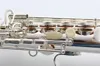 Professionell Margewate Brass Silverpläterad sopran B (B) Saxofon Pearl Knappar Högkvalitativa musikinstrument med fall