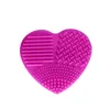 Pennelli per trucco pulito a forma di cuore colorato Pennello per lavaggio Guanto in silice Scrubber Board Strumenti per la pulizia cosmetica1178516