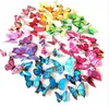 3d pvc borboleta adesivos de parede home decor butterfly decalques de parede para quarto de crianças tv adesivos de parede cozinha crianças adesivo flor