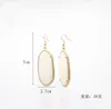 Geometria di colore oro di moda ovale esagono abalone guscio fascino druzy druzy drusy orecchini per donne marchi gioielli