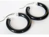 Lady's 30mm Jade/Turquoise/Agate 925 Silver Ring Hoop Leverback Earrings Multi-color optional