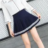 Shinymora Летние плиссированные мини-юбки для женщин высокая талия девушки повседневные шорты юбки полосатый хараджуку японская школьная форма