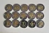 1991 - 1994 Ryssland 15 Bi-Metalic Coins - Red Book of Wildlife - Full Set