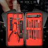 12pcs Stainless Steel Nail Clipper Kit Manicure Plier Tweezer Scissor Ear Pick Set Professional Grooming Kit With Storage Case Black Color