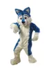 2018 hochwertiges blaues Husky-Hund-Maskottchen-Kostüm, Wolf, Fuchs, ausgefallenes Partykleid, Halloween-Kostüme für Erwachsene