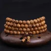 108 * 0,8 cm bön pärlor tibetansk buddhist Mala Buddha armband rosenkrans träbangle smycken