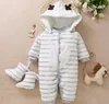 NYHET BABY ROMPERS Vinter tjock varm nyfödd jumpsuit långärmad huva baby pojke kläder barn spädbarn outkläder för 012m7496355