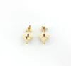 Fashion Gold Color Natural stone Triangle White Green Turquoise stud Earrings Jewelry For Women