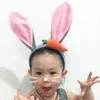 Girls Rabbit Ears Carrot Headband Cute Hair Band Kids Children Styling Accessory Stage Performance Party Supply