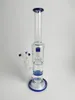 h:26cm 14mm joint d:3.8cm narguilé en verre bleu, traitement en usine