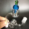 Double tube XXL réacteur à noyau thermique Quartz Banger clou avec bouchon de carburateur à bulles coloré avec OD 28mm ID 17mm femelle mâle