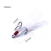 20 sztuk / pudełko wysokiej stali węglowej Trebeble Fishhook z piórem 4 # 6 # 8 # 10 # Korba VMC Hooks Fishing Lure Hook Fishing Tackle