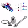 Mini tragbare schlüsselanhänger schlüsselanhänger pilz tabakpfeife ultimative rohr mini aluminium metall hand ölbrenner rohr geschenk mischfarben