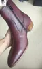 2018 Ankle Boots High end botas de couro vermelho Estilo Britânico Homens Botas Curtas zip up cor gradiente casual dos homens botas