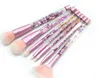 Makeup Brushes Portable Liquid (4 Style )and No Liquid 7pcs with Shiny Crystal Handle Glitter with Cosmetic Bag