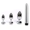 HUOFENG 4 pcs/Set Crystal Metal Anal Plugs Vibrator Sex Toys for Men Women Gay Anal Stainless Steel Plug Sex Vibrating Toys Y1892903