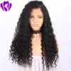 180 Densitet Lång Loose Curly Syntetic Lace Front Pärlor Svart / Brun / Burgundy Färg Glueless Lace Front Wig Hår för svarta kvinnor