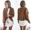 Casacos Mulheres Lapela Pescoço Casacos Feminino Moda Outwear Slim Outono Tops Casual Manga Longa Blusa Jaquetas Blusas Mulheres Vestido B2725