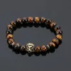 Pulsera de cabeza de león de piedra volcánica pulseras de cuentas de meditación de Buda de moda para hombres joyería de declaración oración envío gratis