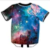 Großhandel Kostenloser Versand 3D Baseball Jersey Raum Digital Galaxy Print Männer T-shirt Lässige Hip Hop T-shirt