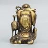 Antique collection Pure copper ornaments Dragon Turtle Fu lu birthday man he shou birthday gift Long-liver