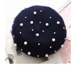 Nuovo cappello da berretto in pelliccia di coniglio con perline casual per regalo da donna Cappellino Boina Feminina invernale e autunnale