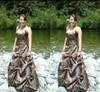 2019 Fashion Camo Wedding Dresses Halter Top Draped Open Back Custom Made Beach Bridal Gowns Country Wedding Dresses Plus Size