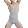 Mens Sexy Undershirt Breathable Mesh Bodysuit Jumpsuit Shaper tank tops Boxer Underwear Man Shorts One-piece Sleepwear