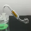 Pote de filtragem dupla Bongos de vidro por atacado Queimador de óleo Tubo de água de vidro Plataformas de petróleo Proibido fumar