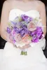 2018 La dernière mariée coréenne tenant une fleur rose violet rose violet hortensia lavande mariage mariée demoiselle d'honneur bouquet1557849