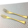 5 20 30Pcs Matte 304 Stainless Steel Silverware Gold Cutlery Steak LNIFE Teaspoon Dinner Fork Scoop Dinnerware Dishwasher Safe1978