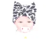 Classic Print Leopard Knitted Cotton Hat Beanies With Bow Crochet Korean Style Winter Warm Caps For Newborn Toddler Baby