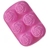 6pcs set rosas flores silicona pastel herramienta para pastel de pastel de gelatina gelatina gelatina molde de alimentos