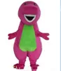 2018 High quality Barney Dinosaur Mascot Costumes Halloween Cartoon Adult Size Fancy Dress