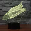 Multi-color Change LED Lamp 3D Illusion LED Space Airplane Lamp With Desk Light #T56