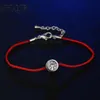 Cadena de cuerda de cuerda de hilo de cordón rojo delgado de la moda del algodón de la moda delgada con CZ CZ COCONIA PULROLETA DE COLLA DE PLATA PARA JOYERÍA FEMENA PUL3269601