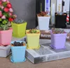 Mini pots de fleurs avec châssis pots de pépinière en plastique coloré planteur de fleurs pour décoration Gerden bureau à domicile plantation de bureau DHL SN260